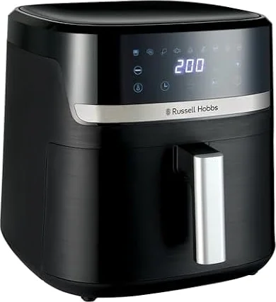 Russell Hobbs Freidora de Aire, Air Fryer, Freidora sin Aceite 8,3 L, XXL [tamaño compacto, bajo nivel ruido, pizzas de 26 cm] Satisfry (piezas aptas lavavajillas, pantalla táctil, grill) 27632-56