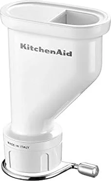 KitchenAid Prensa para Pasta Gourmet, 6 Discos Intercambiables, Metal Cromado, Cortador Integrado, Funda Incluida, Accesorio para Robot de Pie