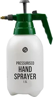 Invero Pulverizador de mano presurizado de 1,5 l – Boquilla ajustable de mano – Ideal para matar malezas, pesticidas, fungicidas, limpieza, jardinería, botella de pulverización de agua