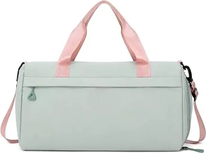 Bolsa Deporte Mujer y Hombre, Bolsa Gimnasio de Viaje 20-35L (Verde+Rosa)