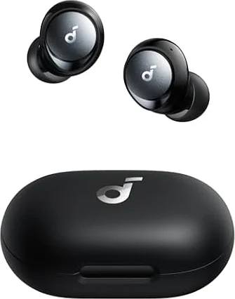 Soundcore by Anker Space A40 Auriculares Inalámbricos Bluetooth Cancelación Ruido Activa Adaptativa, 50H Reproducción Total, Hi-Res Sonido LDAC, Ajuste Cómodo, 6 Mics, Carga inalámbrica, Carga rápida