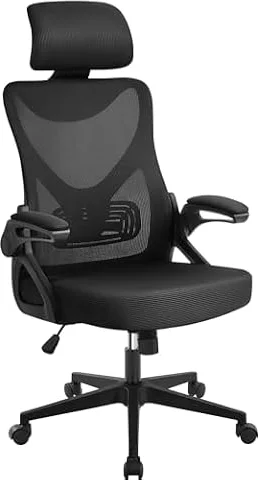 Yaheetech Silla de Oficina Ergonomica con Soporte Lumbar Escritorio Negro