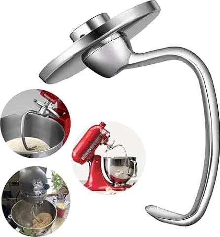 Gancho de masa para Mezclador Kitchenaid, HOMGEN Accesorios Kitchenaid Gancho Espiral de acero inoxidable Fit 4.5-5 Qt Gancho de Masa para KSM150 K45DH 5KSM175 Reemplazo, Apto para Lavavajillas