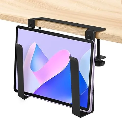 ZXShow Soporte de escritorio para colgar portátiles, ajustable, soporte lateral para laptop, con almohadillas antiarañazos, sin taladro, soporte lateral para computadora portátil de oficina