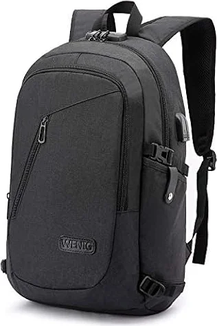 Mochila Hombre Mochila Antirrobo Impermeable,Mochila Ordenador Portatil 15.6 Pulgadas Mochila Portatil con Puerto USB,Mochila Backpack Bolsa para Negocio Trabajo Diario Viaje Escolares,Negro