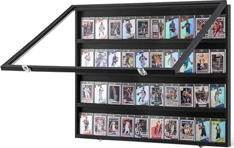 VEVOR Vitrina para 36 Tarjetas Deportivas con 98% de Protección UV, 775 x 617 x 55 mm, Vidrio de PC Transparente y Gabinete de Pared con Cerradura para Tarjetas Comerciales de Fútbol, ​​Baloncesto
