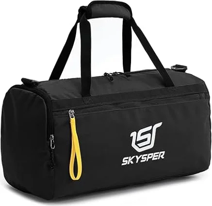 SKYSPER Bolsa Deporte 30L, Bolsa Gimnasio con Separación Seca Húmeda Bolsa de Viaje para Hombre Mujer Gym YOG Playa