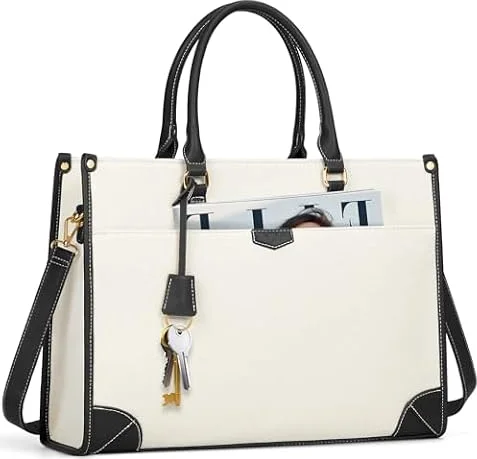 Bolso de mano para ordenador portátil de 15,6 pulgadas, bolsa de curso Tolie, gran bolso para compras de trabajo diario de viaje