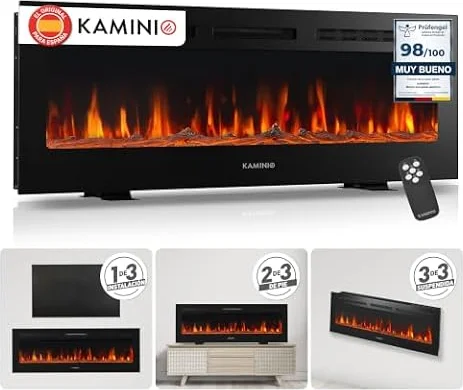 KAMINIO® Marlon Pro 50 Chimenea eléctrica Decorativa con Calefactor