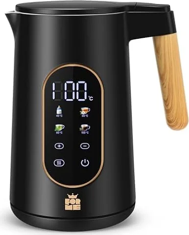 ForMe Hervidor Eléctricos de Acero Inoxidable 1,7 L Selección de Temperatura de 40-100 C LED Indicador Digital de Temperatura I Función de Mantener Caliente Tetera I Cristal Hervidora Libre de BPA