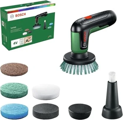 Bosch TAYDO (UniversalBrush 4V) Cepillos eléctricos a batería (cepillo para detalles, soporte de almohadillas, almohadilla abrasiva resistente y de microfibra + almohadilla extra - Amazon Exclusive)
