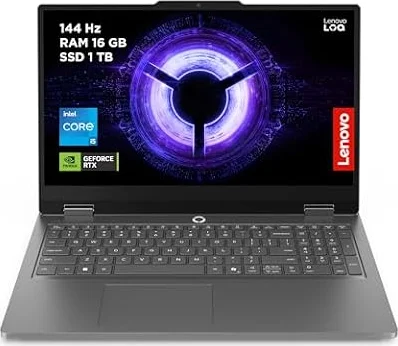 Lenovo LOQ Essential Gen 11 - Ordenador Portátil Gaming IA 15.6'' FHD (Intel Core i5-13450HX, NVIDIA GeForce RTX 5050, 16GB RAM, 1TB SSD, 144 Hz, Wi-Fi 6, Sin Sistema Operativo) QWERTY Español - Gris
