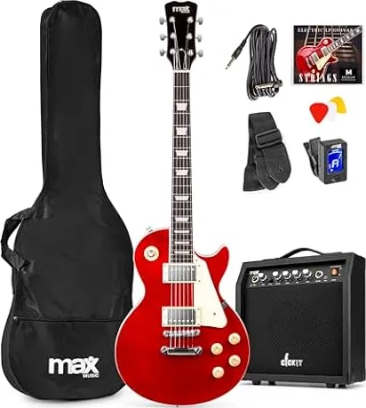 Max GigKit SC - Guitarra eléctrica single cut color rojo brillante