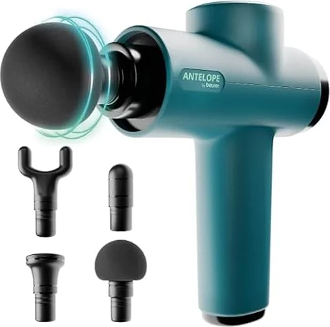 Beurer Antelope BOOM Pistola de masaje muscular, Massage Gun compacta con 4 accesorios, para relajación y regeneración, potente masaje de puntos gatillo, 5 niveles de intensidad y batería