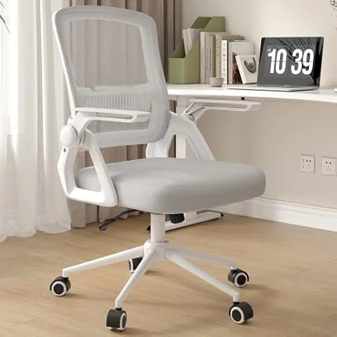 naspaluro Silla Escritorio Ergonómica Gris para Hogar y Oficina