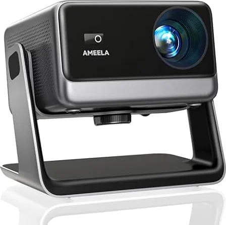 30000 Lúmenes Proyector Supported WiFi Bluetooth, AMEELA 1080P Videoproyector Compatible con Netflix/Youtube/PrimeVideo, 100,000+ Apps Compatible con iOS/Android