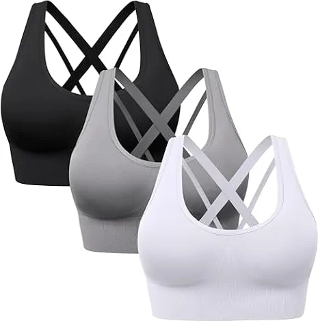 HBselect 3Pcs Sujetador Deportivo Mujer Sujetador de Alto Impacto