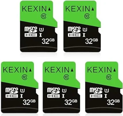 KEXIN 32GB TF Tarjeta de Memoria Micro SD de 32 GB MicroSDHS C10 hasta 80 MB/s, 5 Unidades Tarjeta Externa UHS-1 Class 10 para Cámara Deportiva, IPC Cámara, Smartphone,Drone [5 Pack * 32GB]
