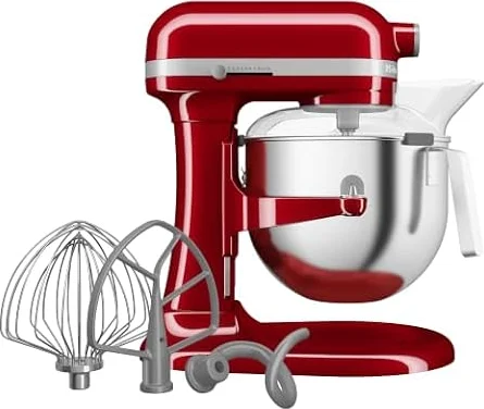 KitchenAid Batidora Amasadora Heavy Duty 6.6L, Engranajes Todo Metal, 11 Velocidades, Arranque Suave, Corte por Sobrecalentamiento, Bol 3 Puntos, Rojo Empire