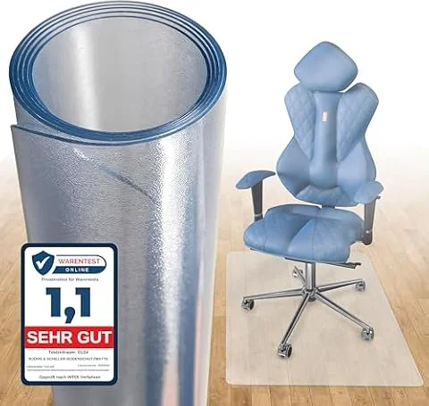 Björn&Schiller Protector de Suelo de 100 x 120 cm, Protector de Escritorio, Transparente, Antideslizante, para Silla de Oficina, Grosor de 1,5 mm (Transparente)