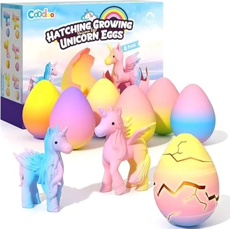 Coodoo Unicornio Eclosionando Huevos Arcoíris - Pack de 6 Juguetes para Niños y Niñas, Regalos para Cumpleaños y Pascua, Edades 3 4 5 6 7 8 Años