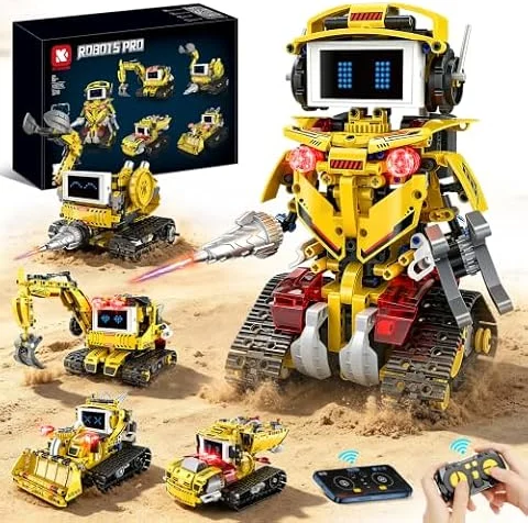 JONRRYIN Robot Teledirigido Niños, Technic Robot Programable 5 en 1