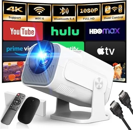 Proyector Portátil 2026 Upgraded 1920x1080P 4K Supote WiFi 6 Bluetooth 5.4