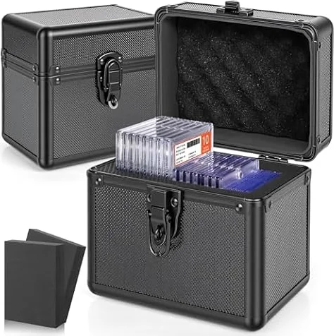 TucgoElite Caja de Almacenamiento para Tarjetas Deportivas Calificadas - Compatible con las Láminas PSA/GMA/CSG/SGC/HGA, Estuche para Portatarjetas Top Loader para Tarjetas de Béisbol y Fútbol