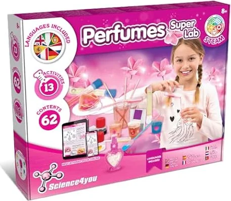 Science4you Super Laboratorio de Perfumes - Fábrica para crear tus Colonias, Juego con 13 experimentos, Juguetes y Regalos para Niños 7 8 9 10+ años