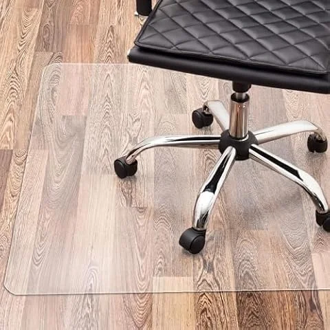 Relaxdays Protector Suelo, Alfombra Silla Oficina, Tapete Antideslizante para Parquet, PVC, 90 x 120 cm, Transparente