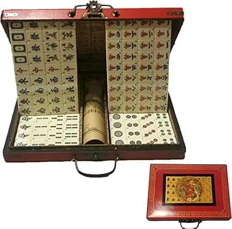 NiC IS COCNG Antiguo Mahjong Juego de Mesa 144 Azulejos Fichas Grandes
