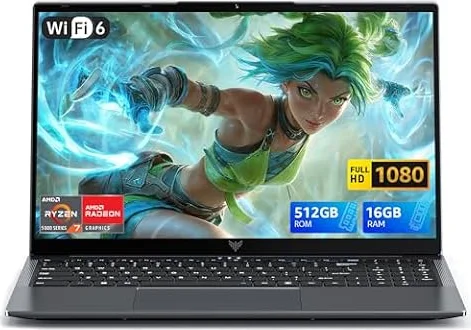 15,6" Ordenador Portátil Ryzen 7 5700U 16GB DDR4 512GB M.2 NVMe SSD Oficina