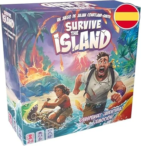 Asmodee Survive The Island, Juego de Mesa Familiar De Supervivencia