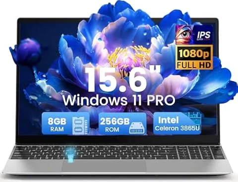 Kayoote 15,6" Portátil 8GB RAM y SSD de 256GB con Win 11 Pro, Celeron 3865U