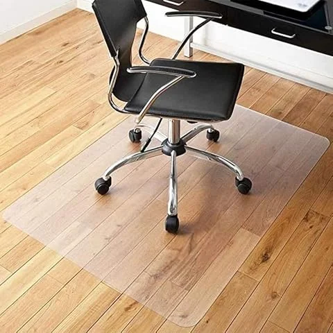 Alfombrilla Protectora de Suelo para Silla de Oficina, 140 x 100 cm, PVC Transparente, Antideslizante, Protector de Suelo para Escritorio y Home Office